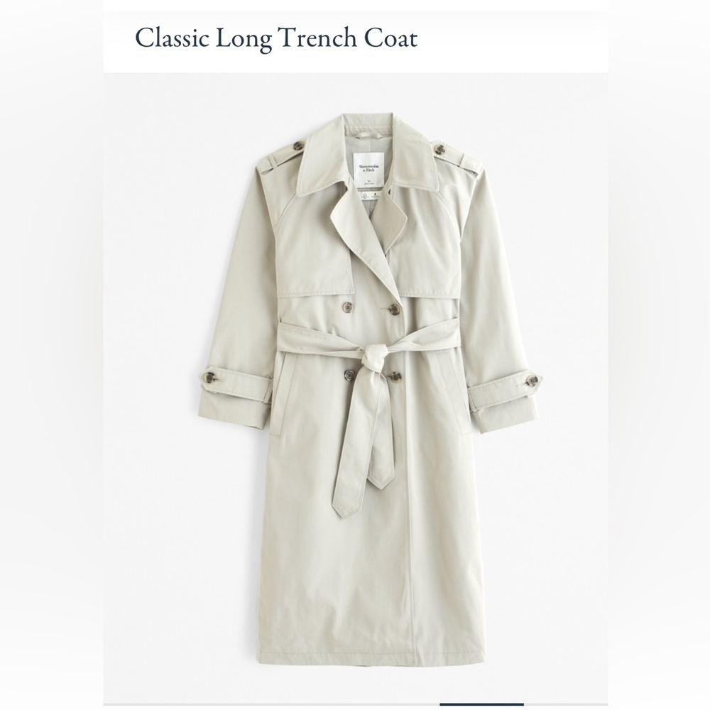 Classic Long Trench Coat Abercrombie